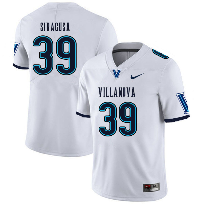 Men #39 Anthony Siragusa Villanova Wildcats College Football Jerseys Sale-White